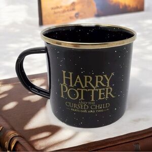 Harry Potter and The Cursed Child Tin Mug Coffee Cup Black Gold Color Speckled
